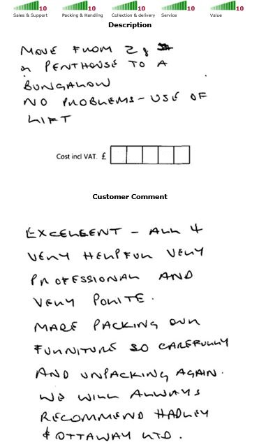 excellent customer comment